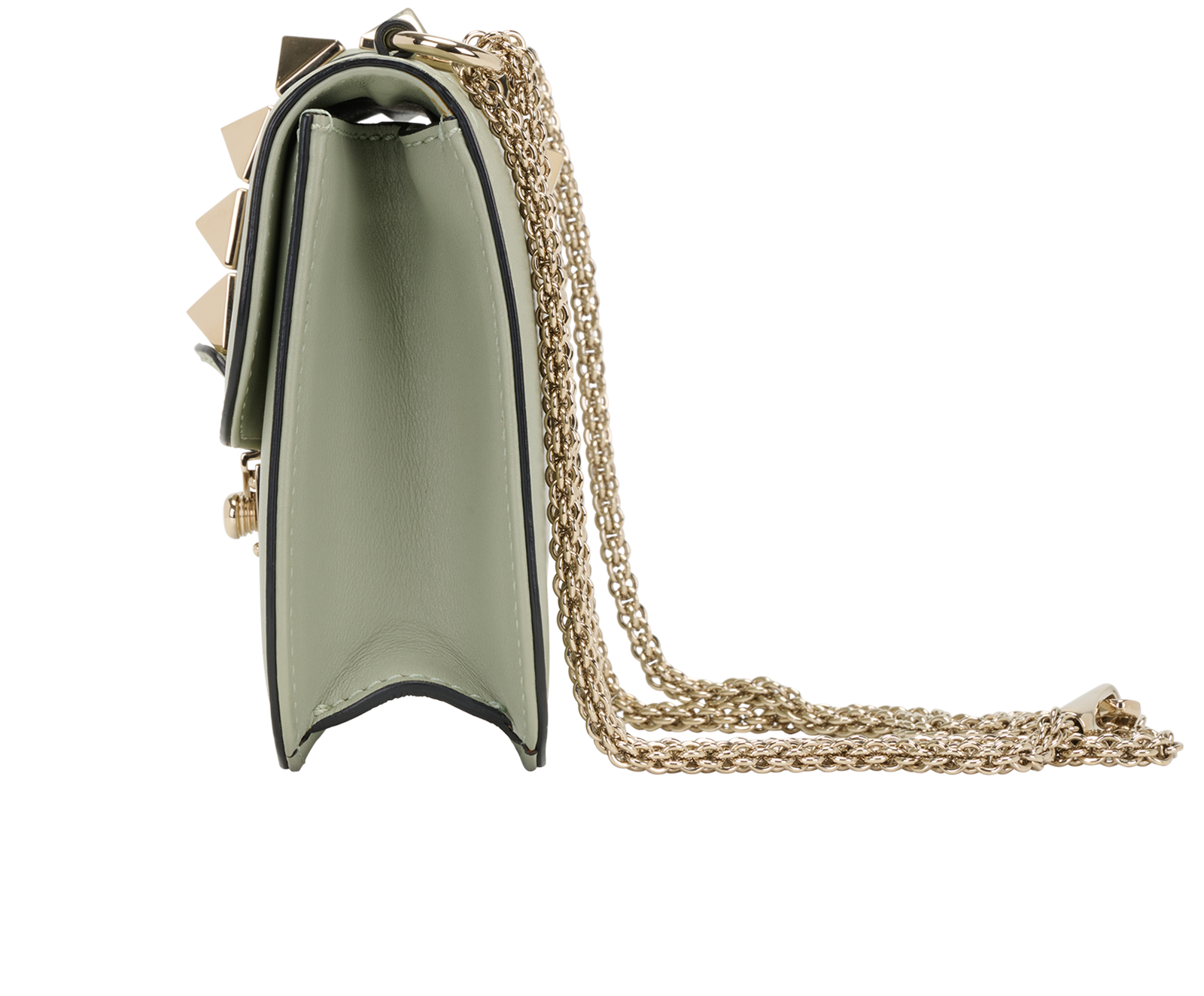 Small Glam Lock, &pound;450, Handbags, Green, Leather, Bottom view